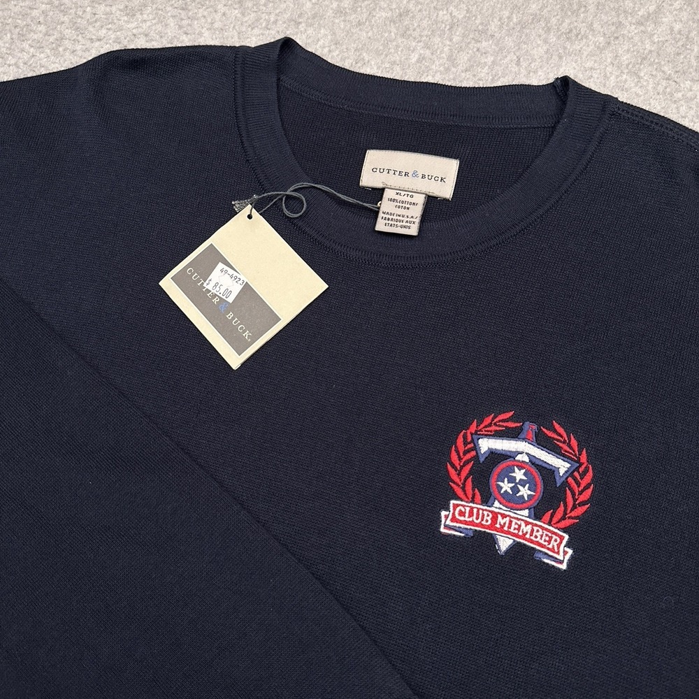 NEW Vintage Tennessee Titans Club Member Sweater‎ Mens XL Blue Cutter Buck USA